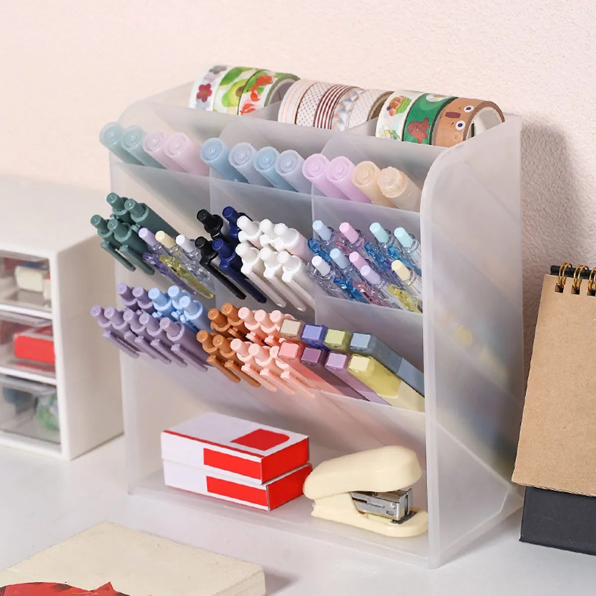 Transparent Large Capacity Multifunction Desktop Pen Holder