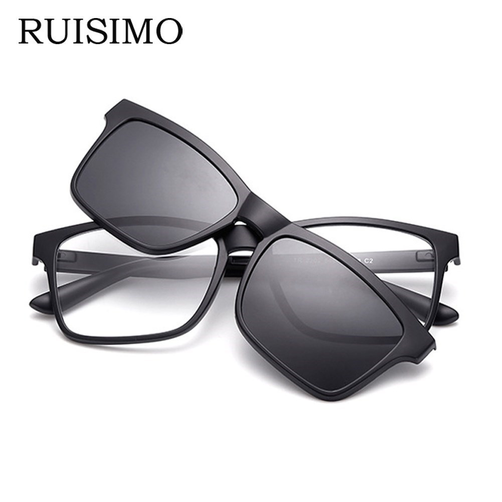 RUISIMO Men Eyeglasses, Fashion Computer Glasses Frame, Brand Design Retro Plain Eye Glasses for Office & Casual Wear