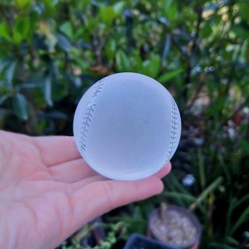 Crystal Sports Ball Figurine Glass Sphere 40mm Sports Decor for Home and Office