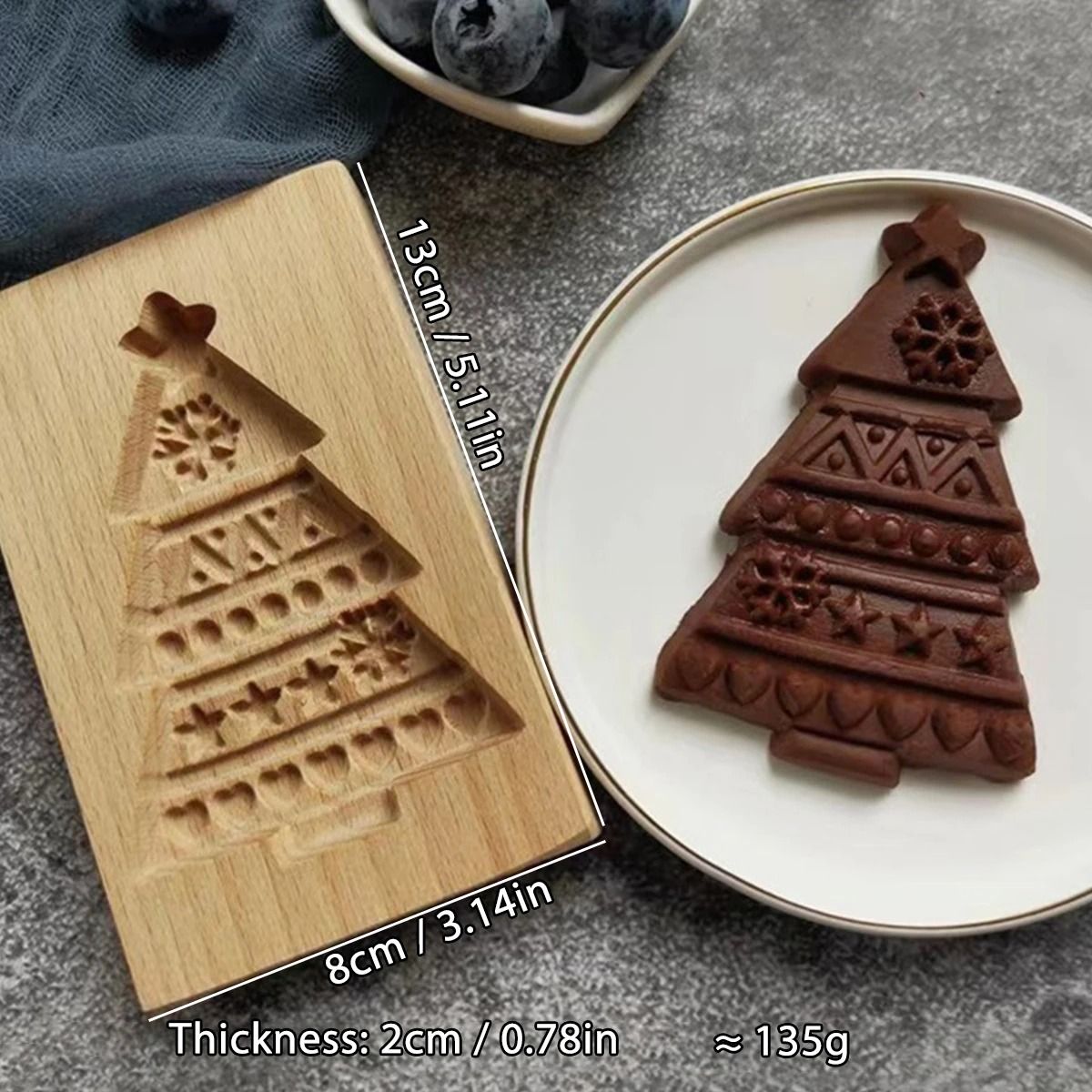 Christmas 3D Engraved Wooden Cookie Mold