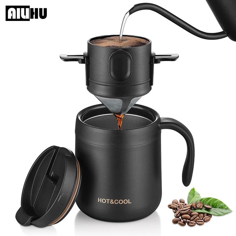 304 Stainless Steel Portable Coffee Filter Dripper – Reusable Mug Coffee and Tea Holder