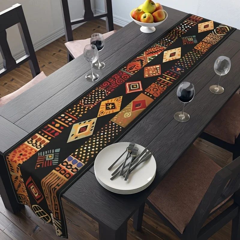 African Tribal Table Runner Traditional Pattern Decorative Table Cloth