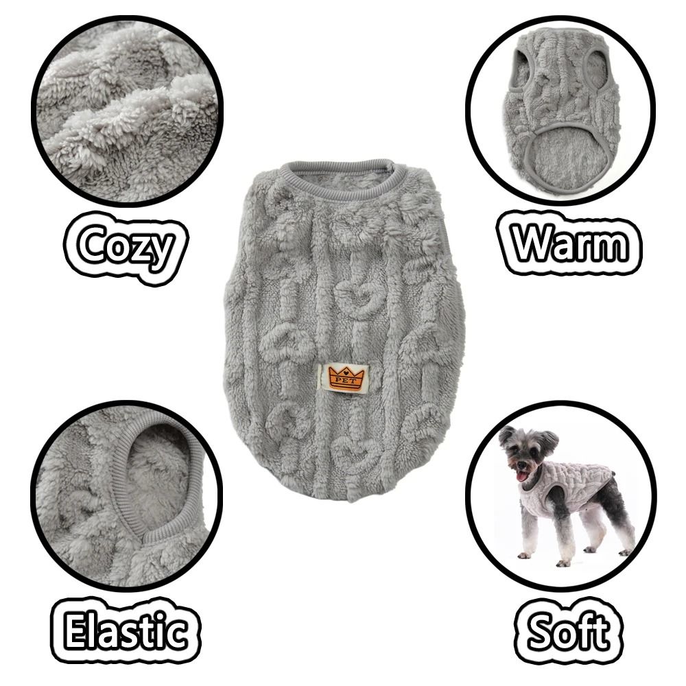 Fleece Warm Dog Vest With Soft Plush Fabric for Winter Comfort