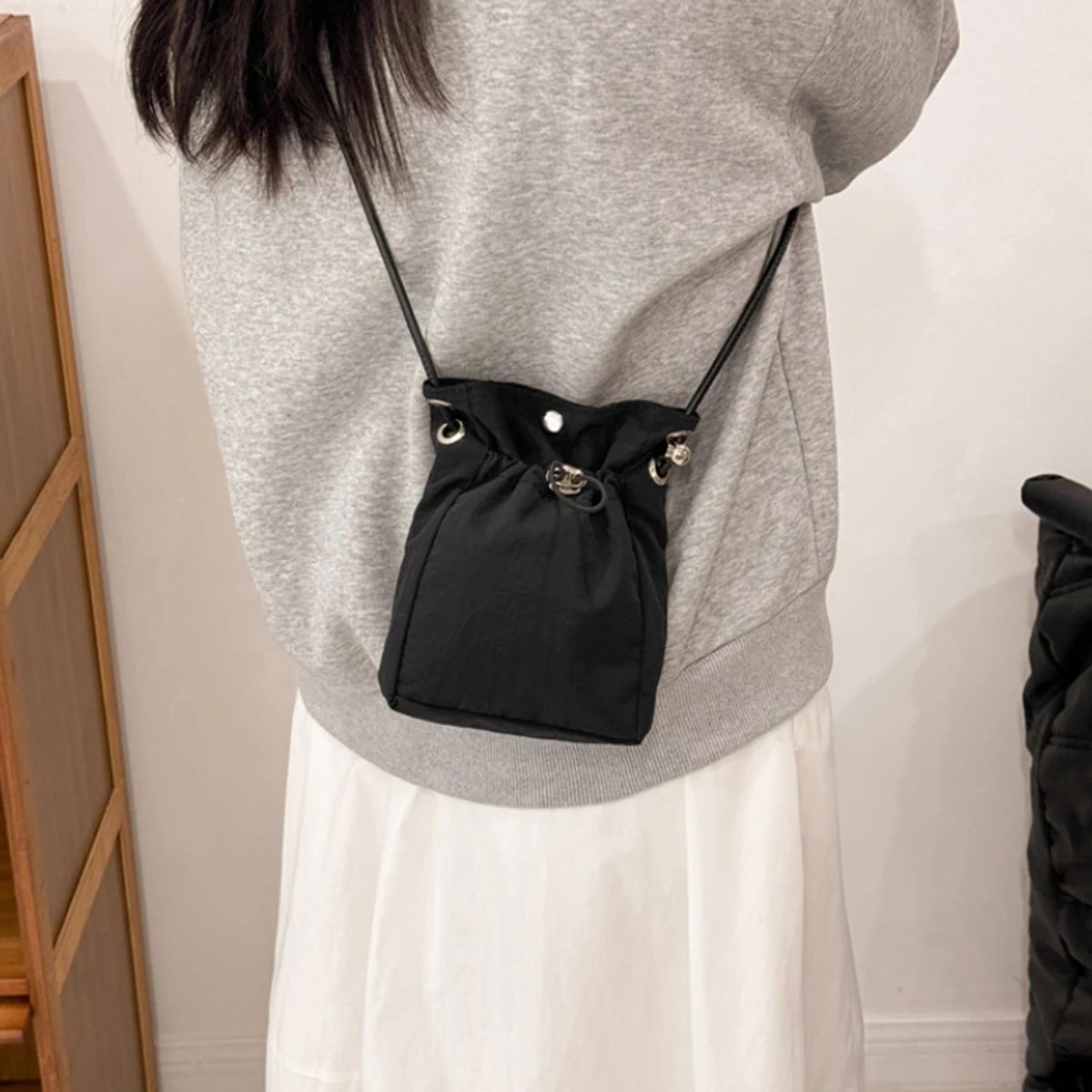 Compact Canvas Crossbody Phone Bag - Lightweight Mini Messenger Purse