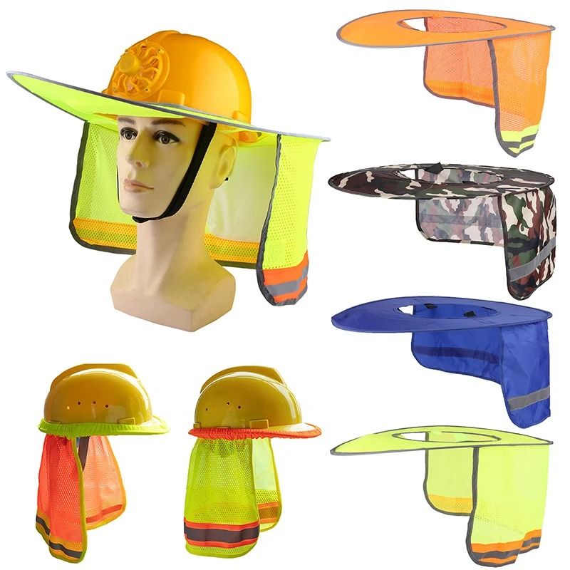 Summer Sun Shade Hard Hat Neck Shield with Reflective Brim for Construction Workers