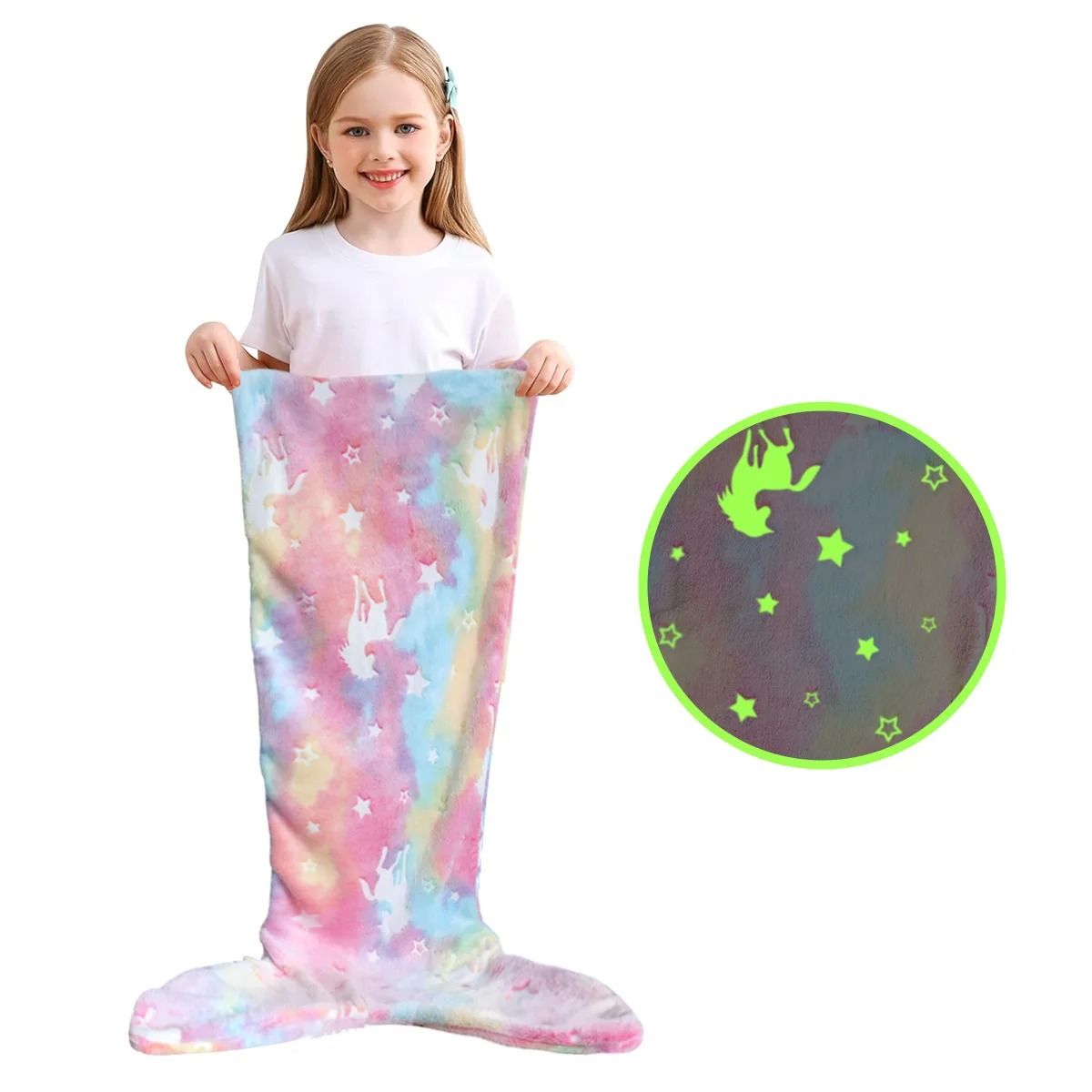 Glow-in-the-Dark Mermaid Tail Blanket