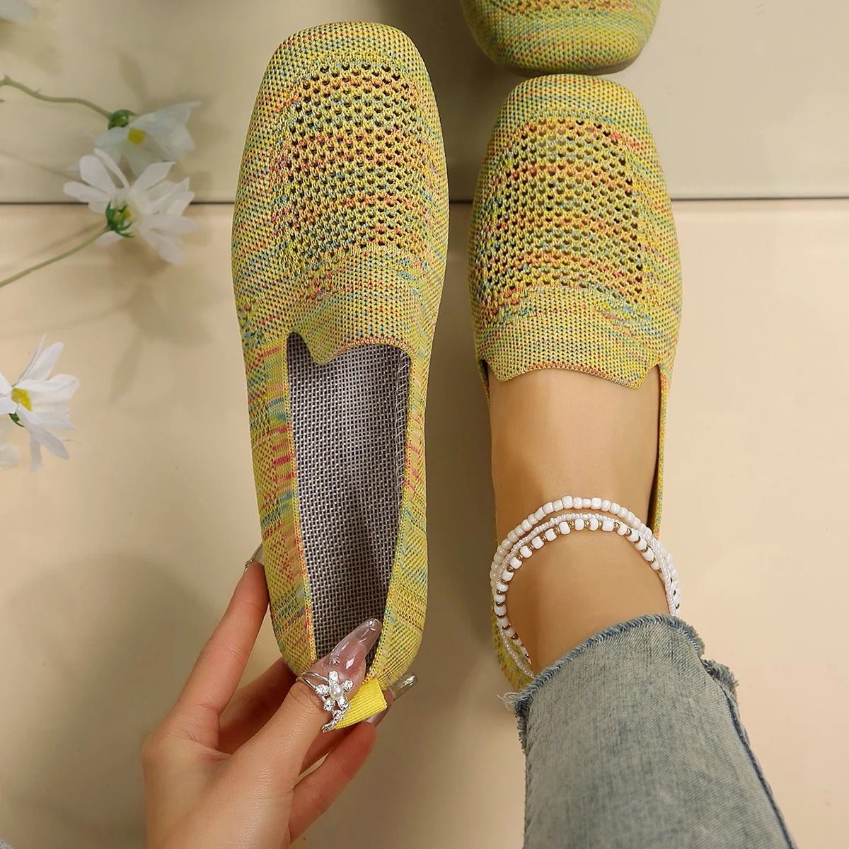 Fashion Womens Slip On Casual Sneakers Lightweight Trainers