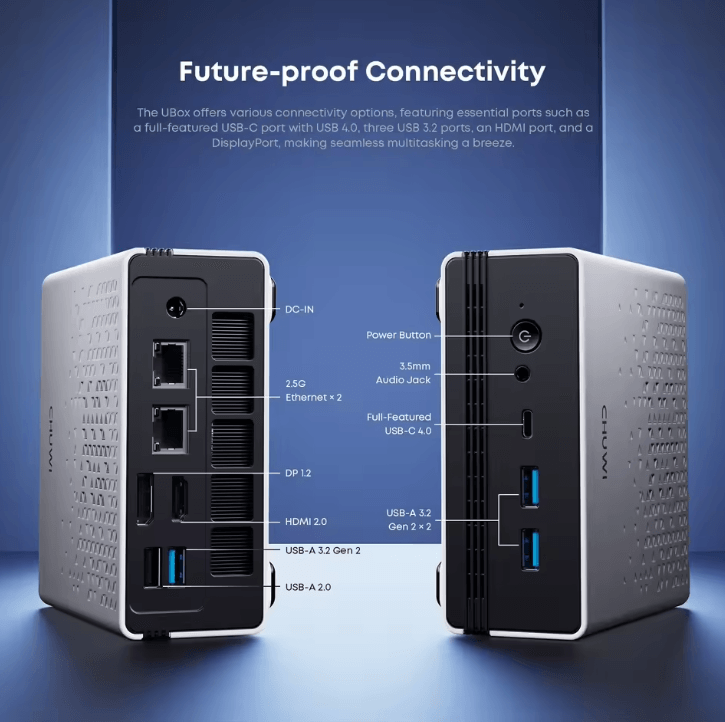 CHUWI UBox Mini PC – Ryzen 6600H / 7430U, 16GB RAM, 512GB SSD, Windows 11, 4K WiFi 6 Desktop