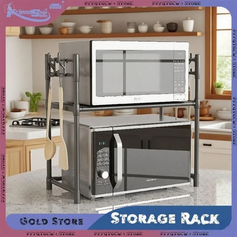 Multi Tier Kitchen Storage Rack Microwave Oven Shelf Countertop Organizer
