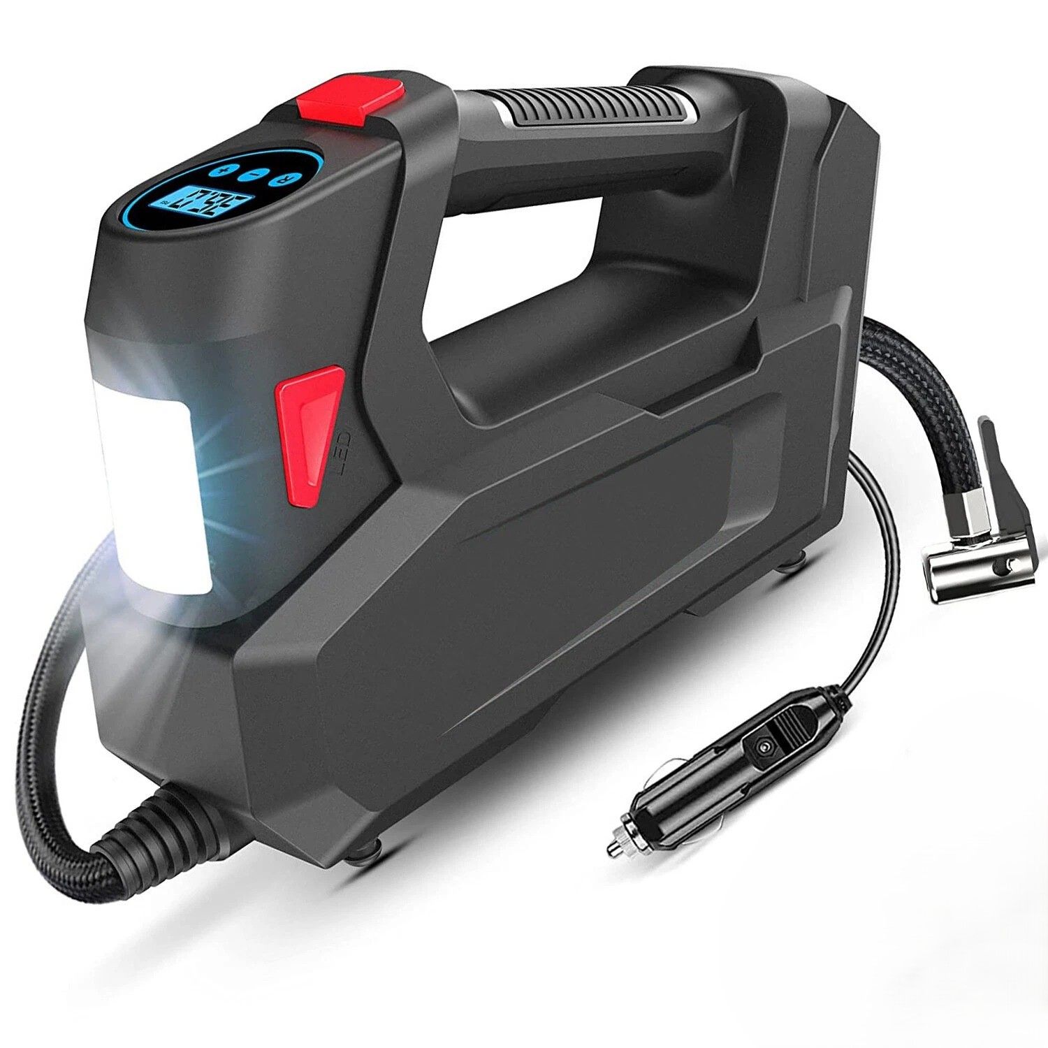 Portable Air Compressor, Tire Inflator for Cars and Bikes, Air Pump, Ideal for Tires, Balls, and More
