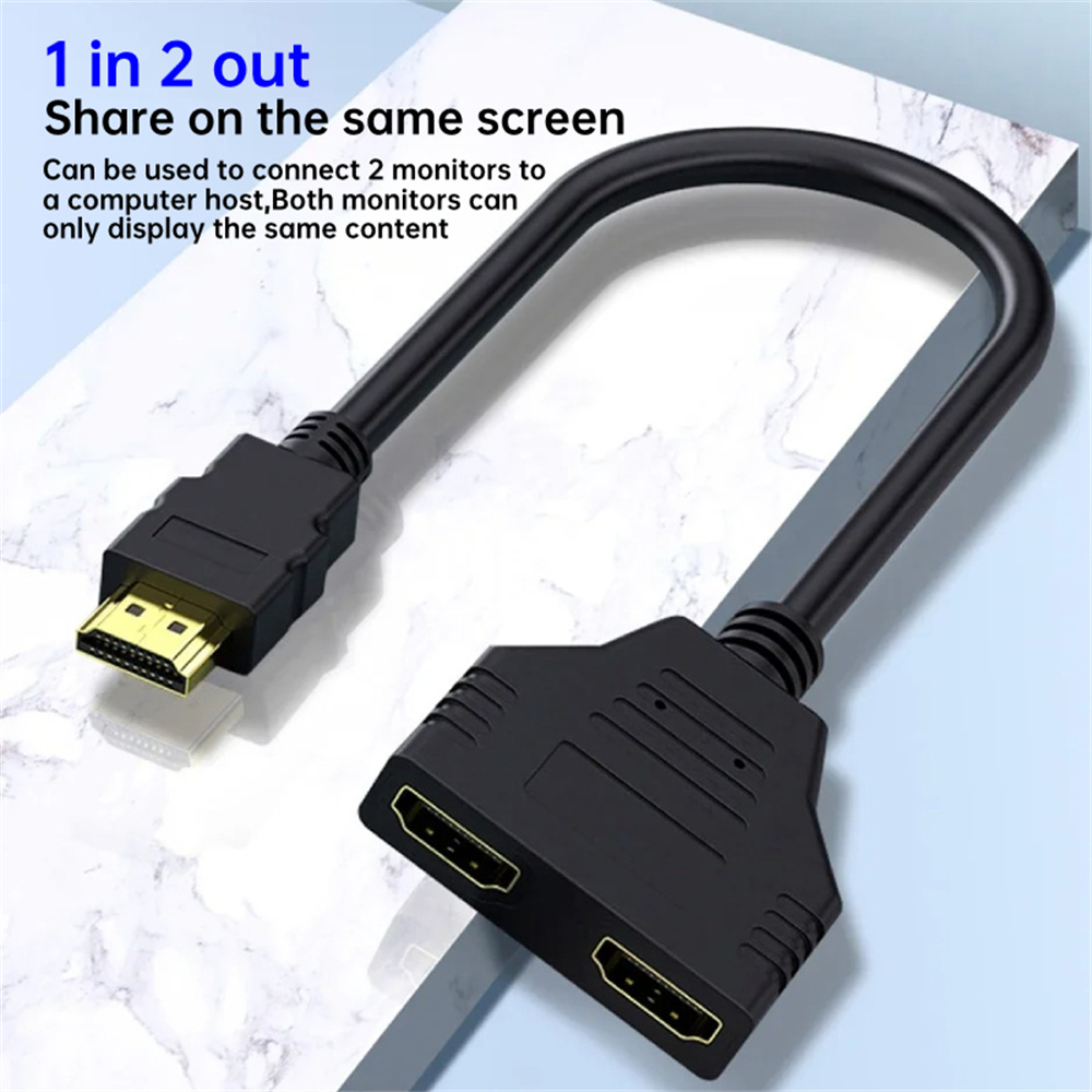 HD HDMI Splitter Out Cable Adapter for Laptop TV Box Monitor Male to Female