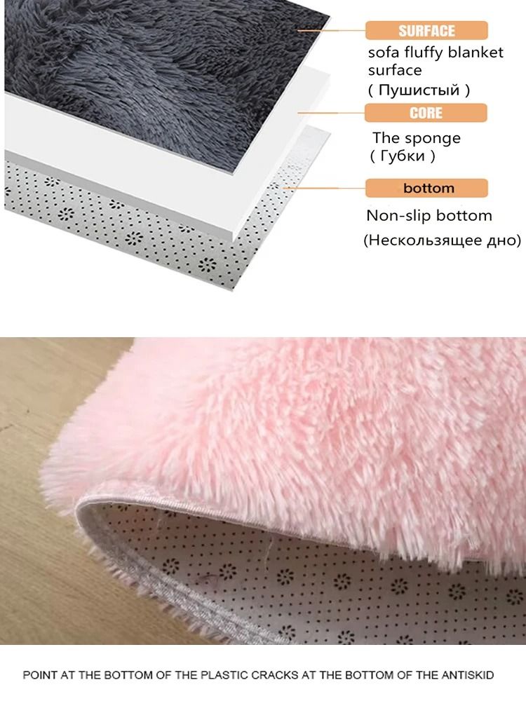 Plush Round Shag Carpet – Ultra-Soft Fluffy Floor Mat for Children's Bedrooms & Modern Living Rooms