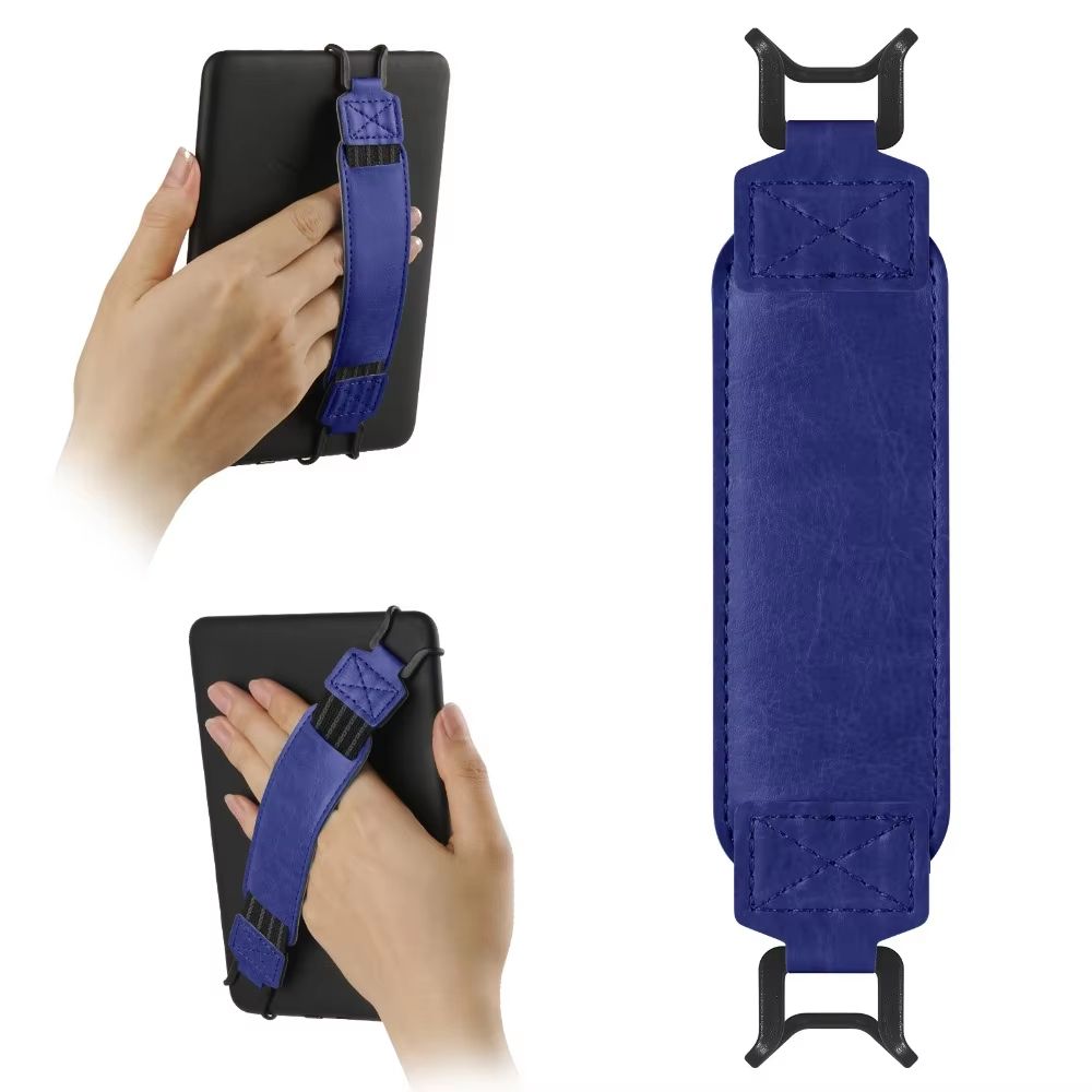 Universal Leather Tablet Hand Strap With Anti-Slip Finger Grip Holder