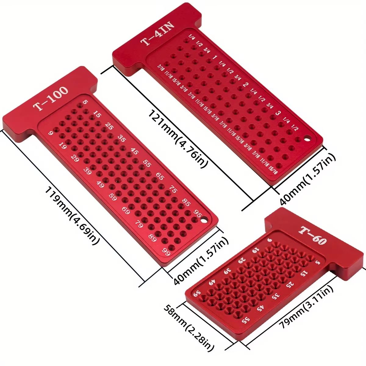 PrecisionPocket T-Square & Hole Scribing Gauge - Metric / Inch Layout Ruler
