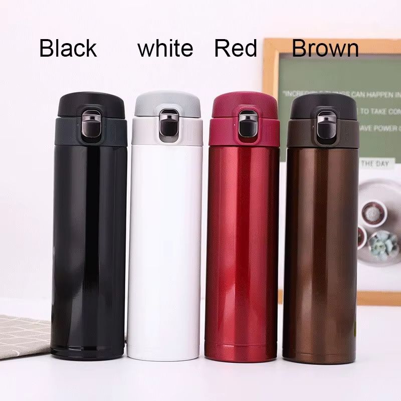 Students School Thermos Cup Creative Bullet Cover Direct Drinking Water Bottle 500 ml (16.91 fl oz)