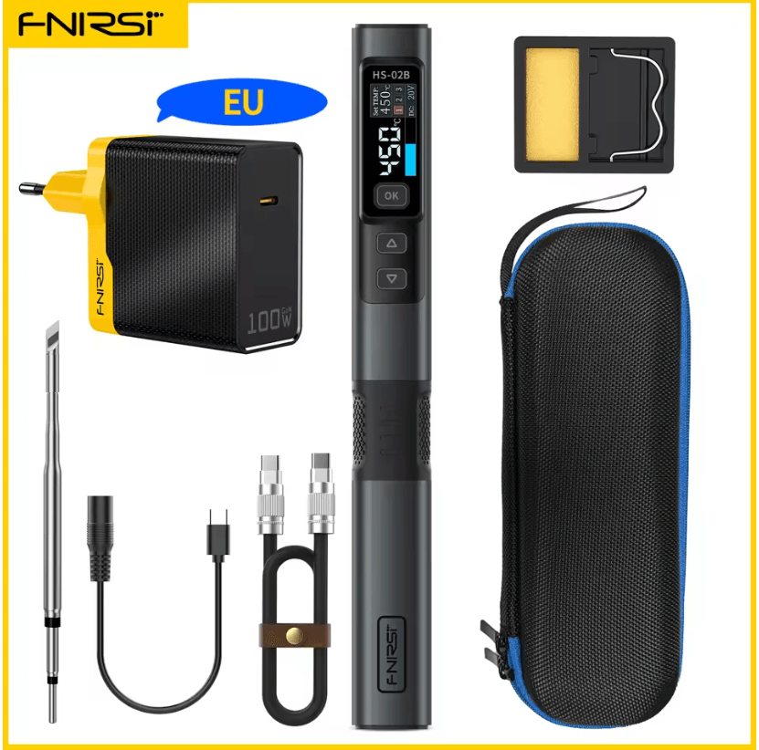 FNIRSI HS02 Smart Soldering Iron 100W with Adjustable Temperature and PD QC Fast Charging