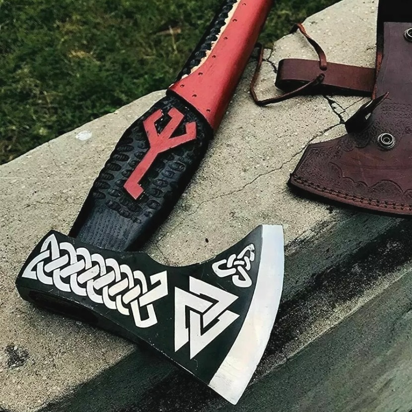 Handmade Steel Tomahawk Axe Integral Ball Hammer Hunting Axe