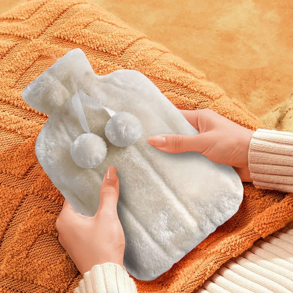 Plush Hand and Feet Warmer Hot Water Bottle with Protective Cover
