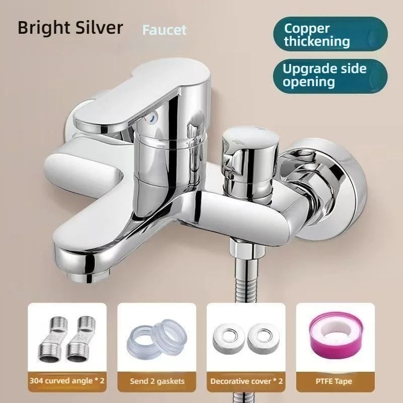 Bathroom Shower Faucet Set with Hot and Cold Water Mixer