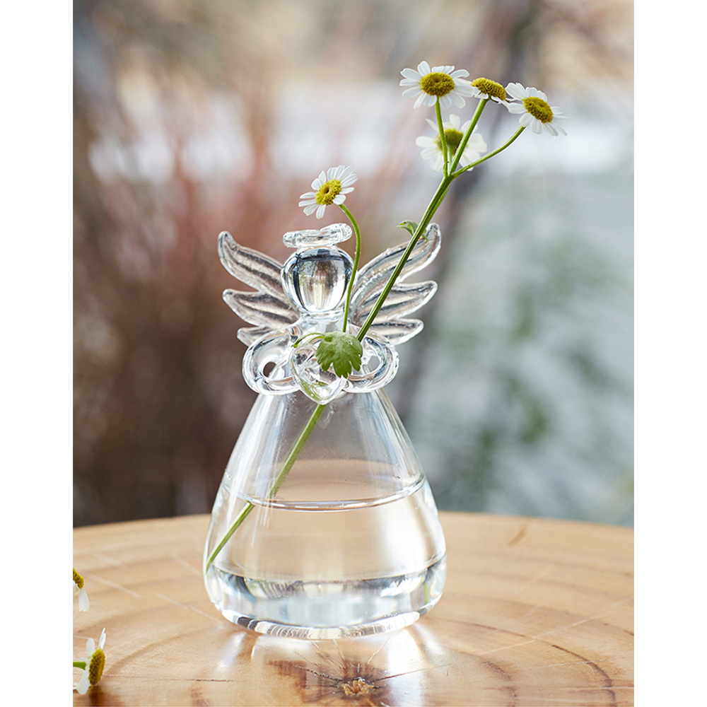 Angel Glass Vase Hanging Hydroponic Vase for Flowers and Plant Cuttings