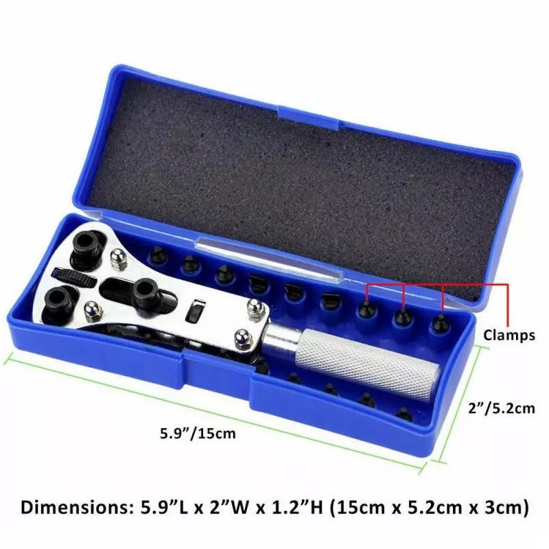 Watch band back case opener fixer repair tool kit battery screw cover remover
