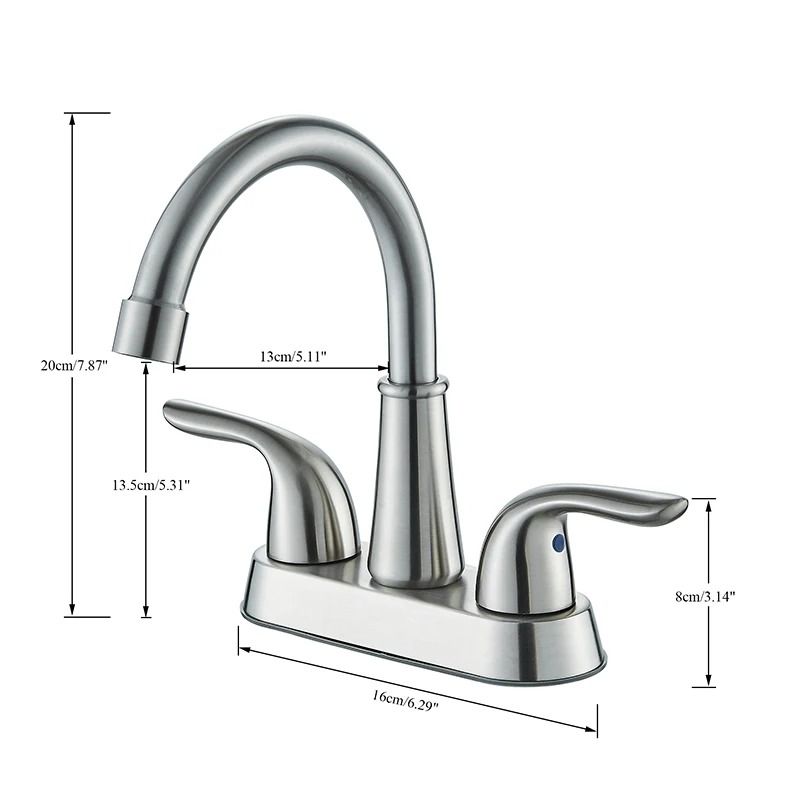 Wanmivezlo basin faucet Brass Double Handle Hot and Cold Water Wash Basin Tap