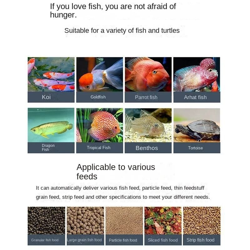 Automatic Aquarium Fish Feeder Smart WiFi App Control Voice Remote Fish Tank Feeding Dispenser