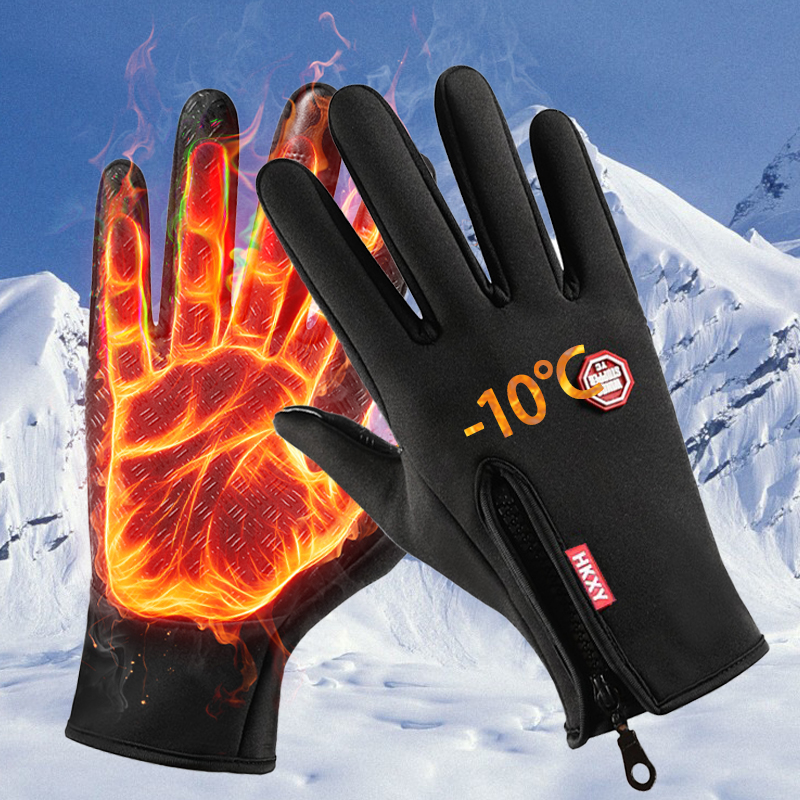 Warm Touchscreen Winter Gloves for Men and Women – Windproof, Non-Slip Outdoor Cycling & Motorcycle Cold Weather Gloves