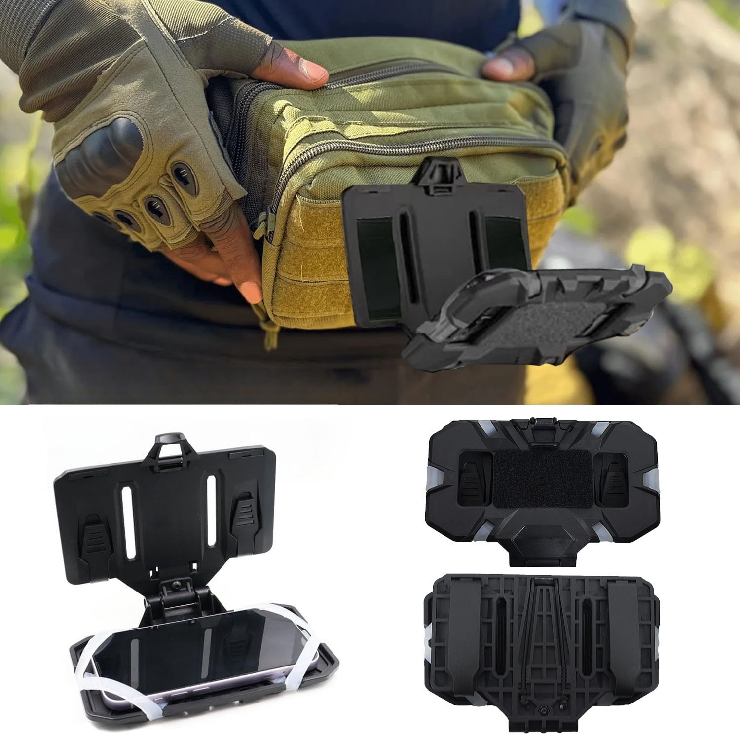 Tactical MOLLE Phone Holder & Foldable Navigation Board