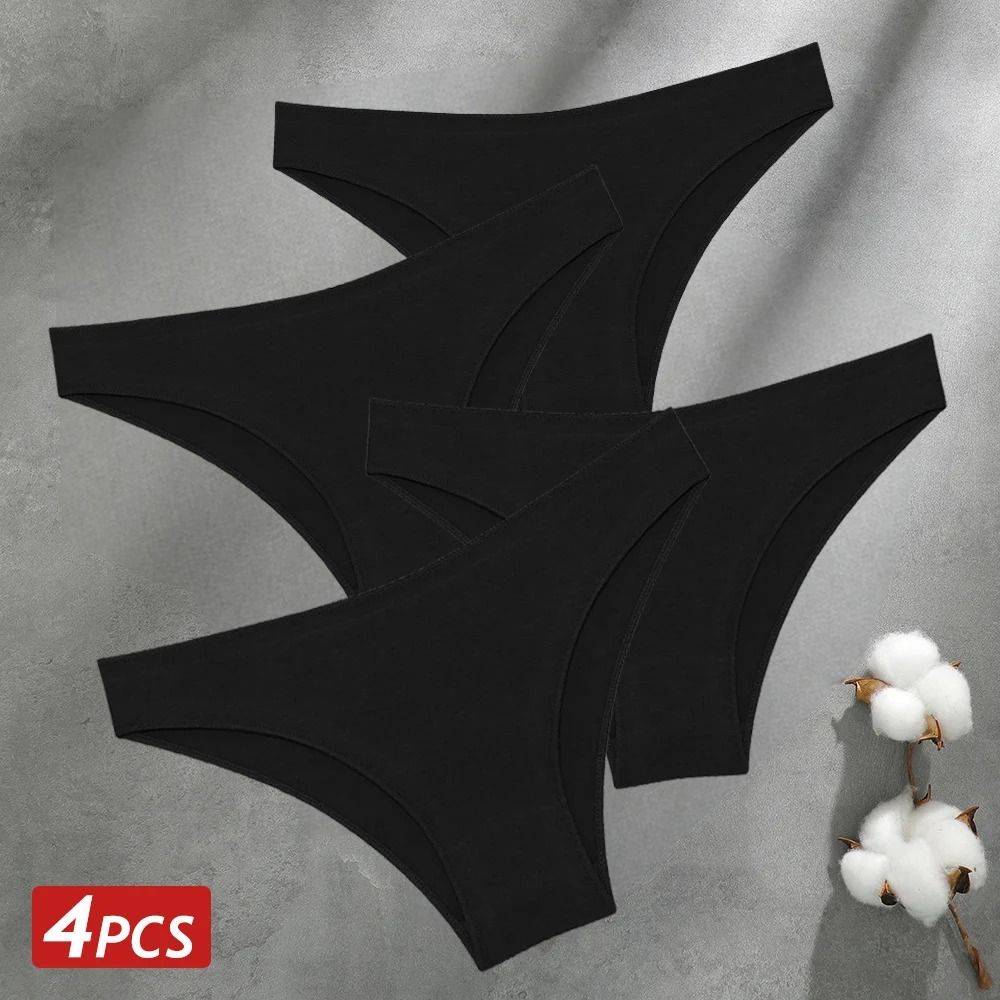 Women Seamless Cotton Panties Set Breathable Low Waist Briefs