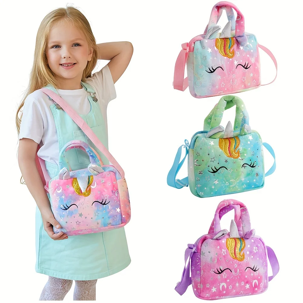 Fashion Sweet Unicorn Crossbody Bag for Girls Cute & Colorful Kid's Purse for Birthday Parties