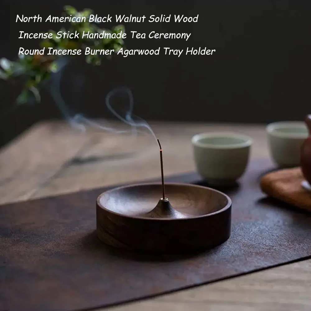 Black Walnut incense burner Handmade Tea Ceremony Tray Holder