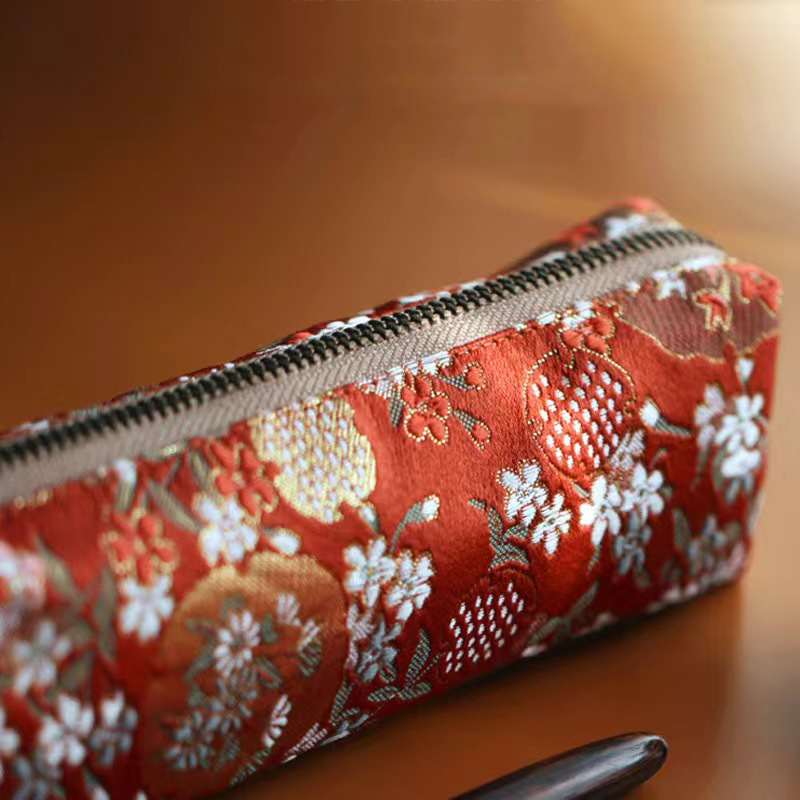 Retro Pencil Case Fabric Embroidery Pen Bag, Student Stationery School Supplies Trousse Scolaire Gift