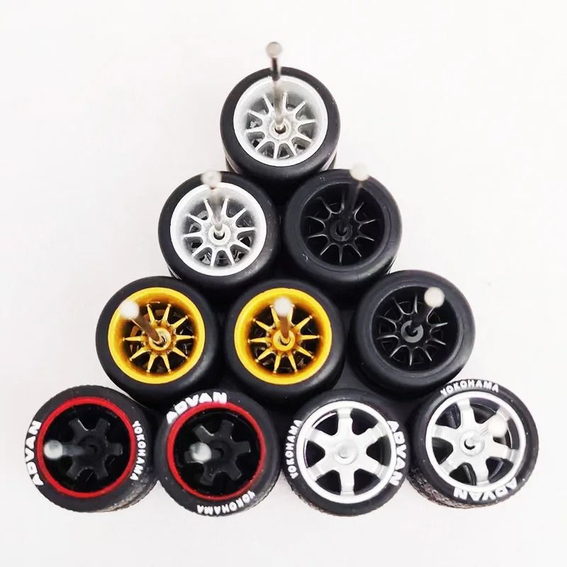 1/64 Scale Custom Alloy Wheels and Rubber Tires