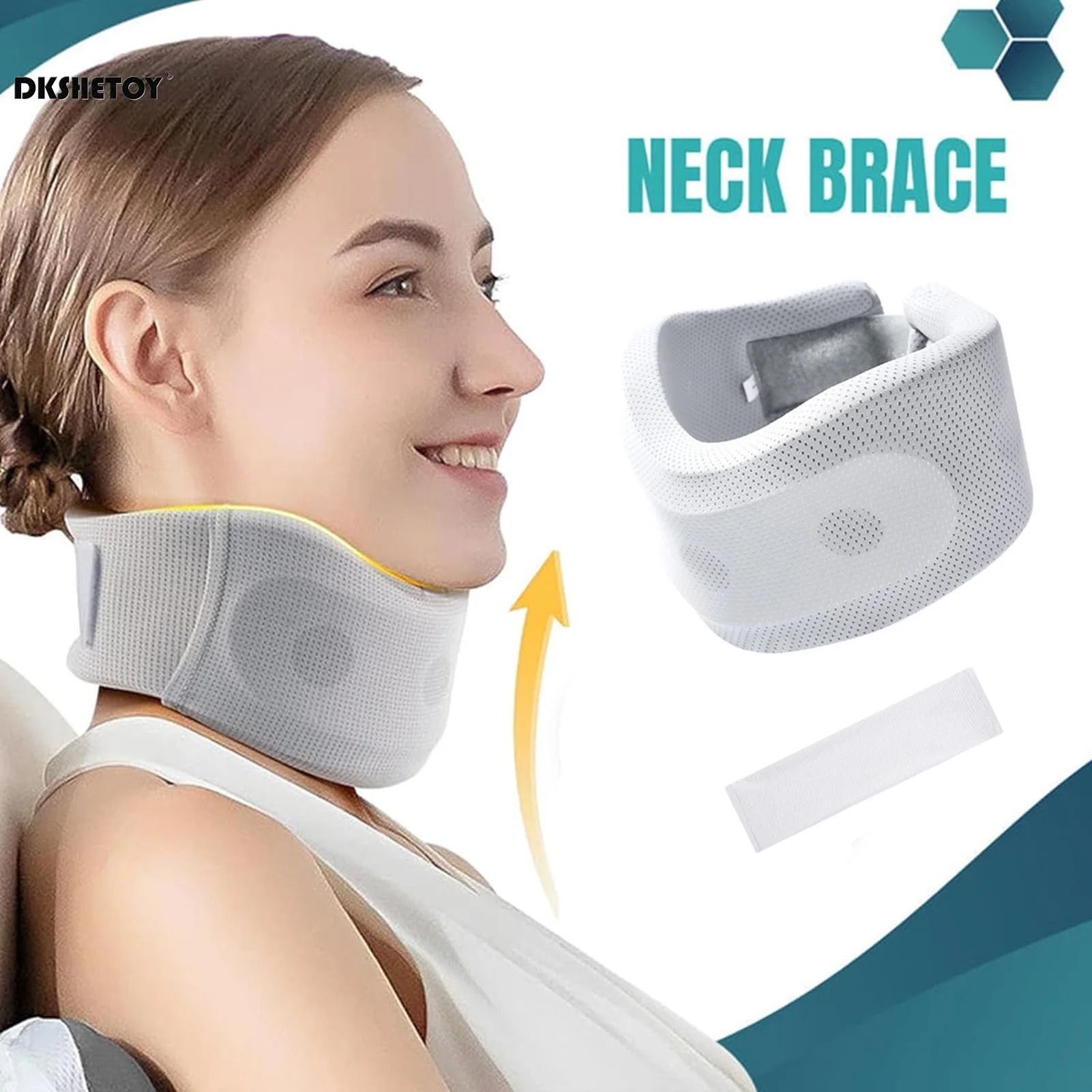 Soft Foam Neck Brace Support Adjustable Brace with Replacement Cover