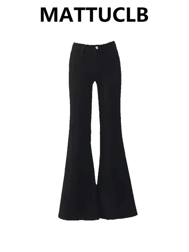 Korean Low Rise Y2K Flare Jeans for Women – Slim Fit Bell Bottom Bootcut Denim Pants