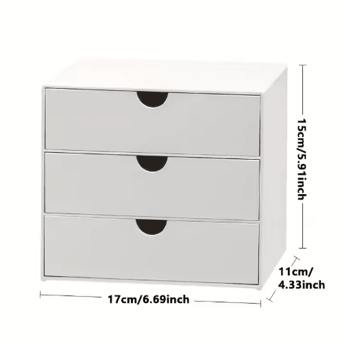 StackSpace 3-Layer White Plastic Drawer Rack Organizer for Desk