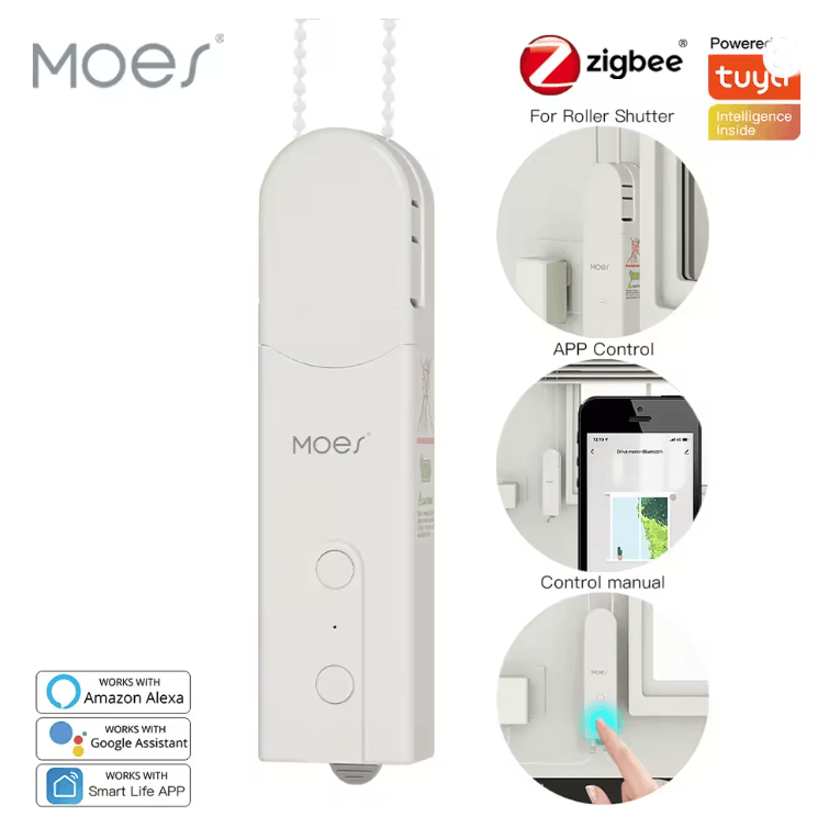 SmartRoll ZigBee Motorized Roller Blinds Drive with Tuya App and Voice Control