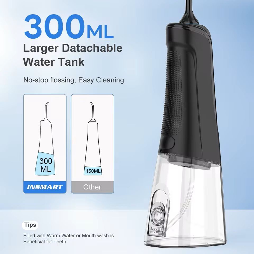 AquaPulse Cordless Water Flosser – 300ML Portable Oral Irrigator with 4 Modes and USB Rechargeable Design