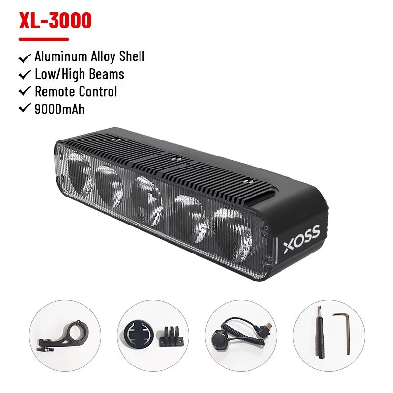 XOSS XL1200 Bike Headlight – 200–3000 Lumen Waterproof Rechargeable Front Bicycle Light with Aluminum Body