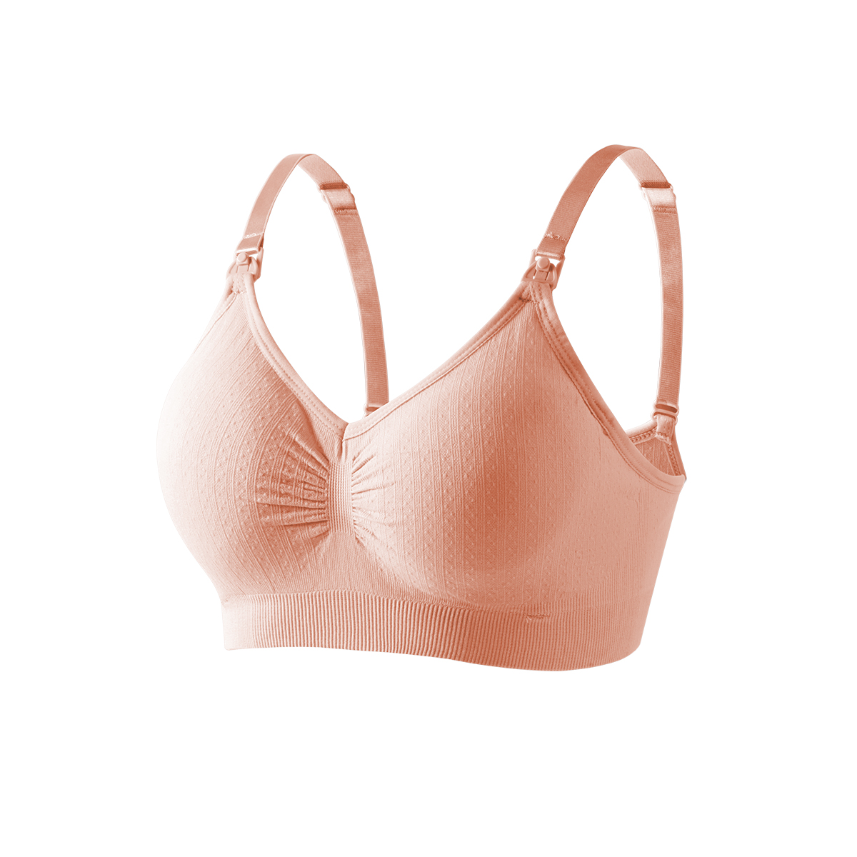 Seamless Nursing Bra, Breathable Maternity Bra with Single Handed Front Buckle, Push Up Women's Breastfeeding Underwear,