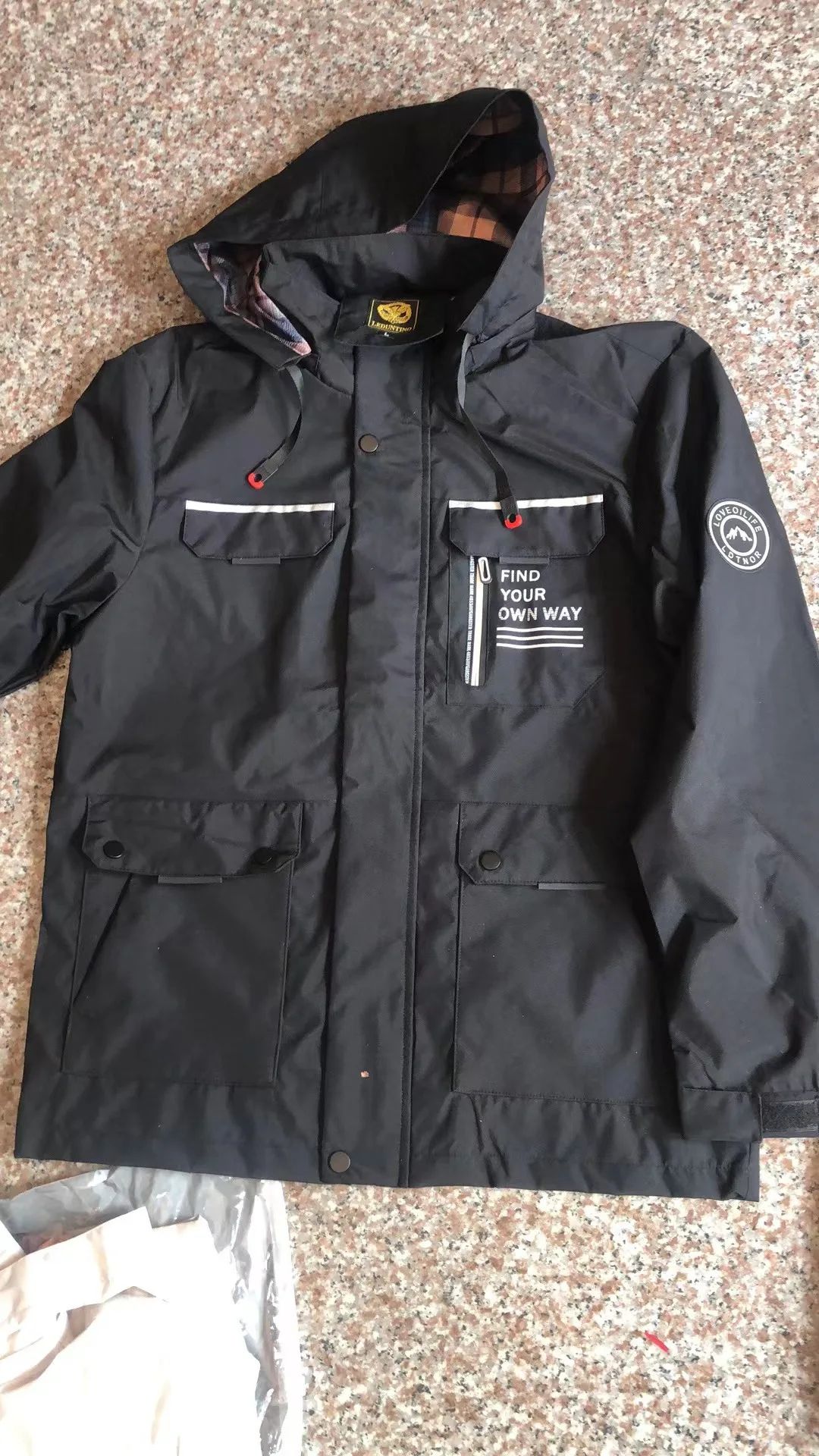 Mens Casual Waterproof Windbreaker Hooded Soft Shell Winter Jacket