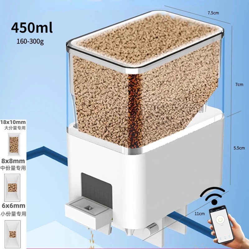 Smart Aquarium Fish Feeder: WiFi Control & Voice Activation