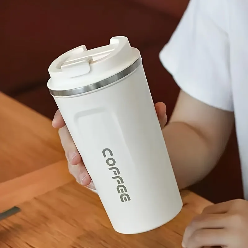 Stainless Steel Thermos Travel Cup, Durable Vacuum Insulated Coffee Mug, Leak Proof Matte Double Wall