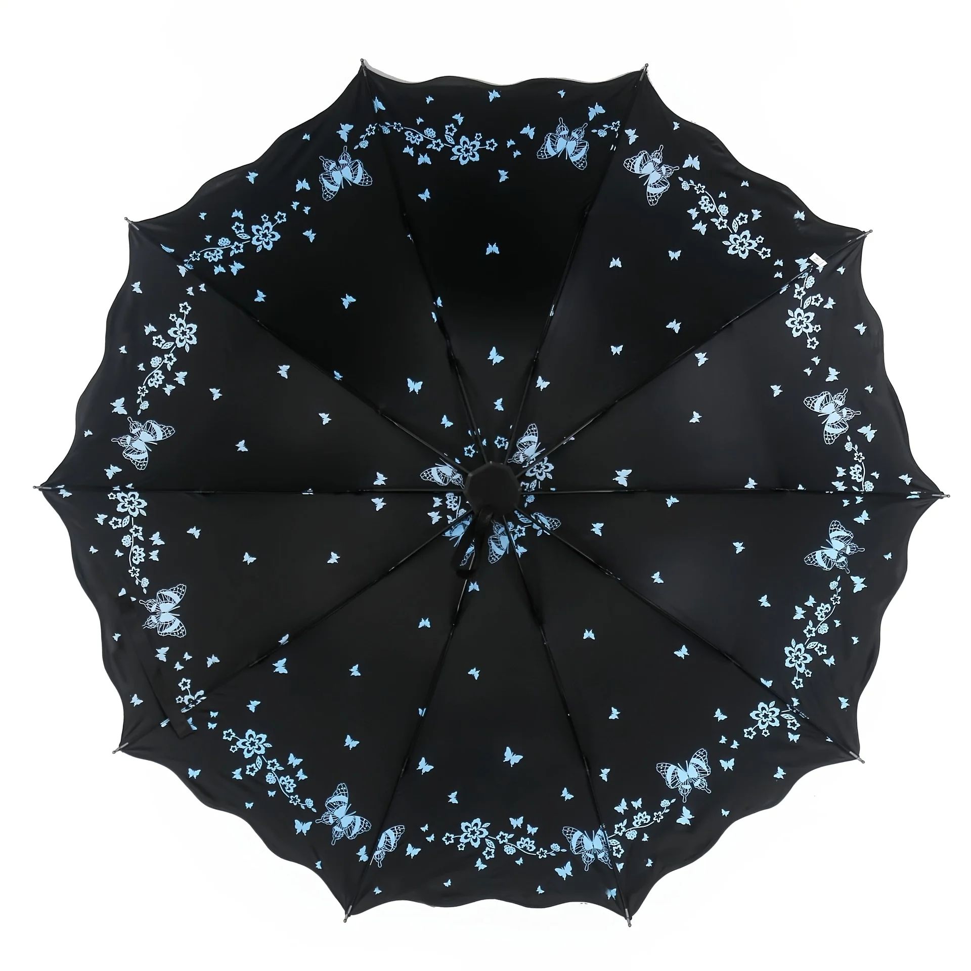 Butterfly Print Windproof UV Umbrella