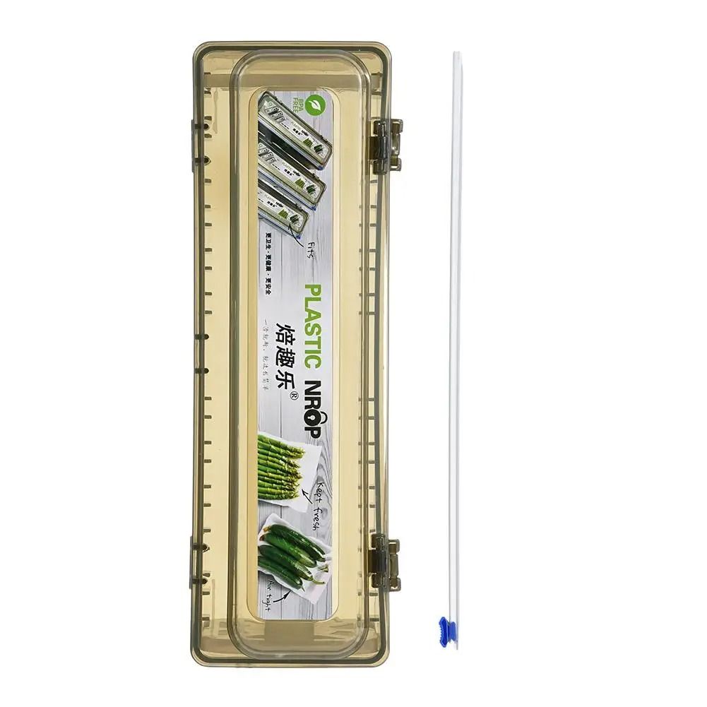 Plastic Wrap Dispenser with Cutter Kitchen Cling Film Organizer