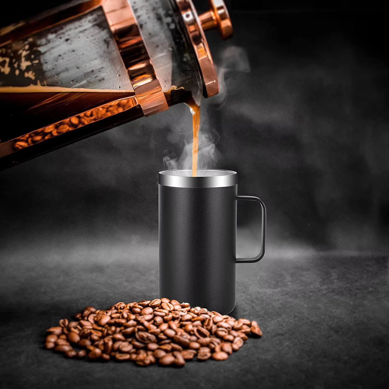 23 fl oz Stainless Steel Travel Thermos Mug - Leak Proof Insulated Vacuum Flask