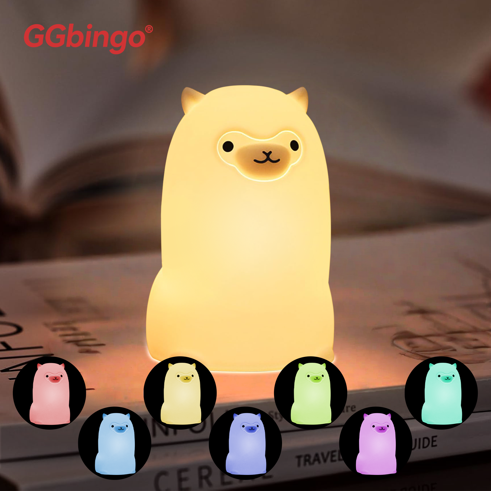 Silicone Stress Relief Pat Duck Lamp, Cute Pear Night Light, Dimmable, USB Rechargeable Touch Control