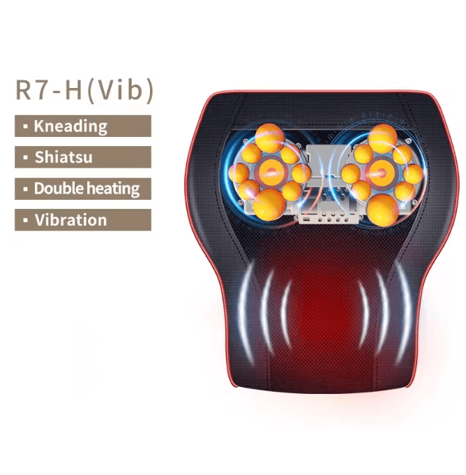 Electric Shiatsu Neck Massage Pillow with Airbag Traction Heat and Vibration