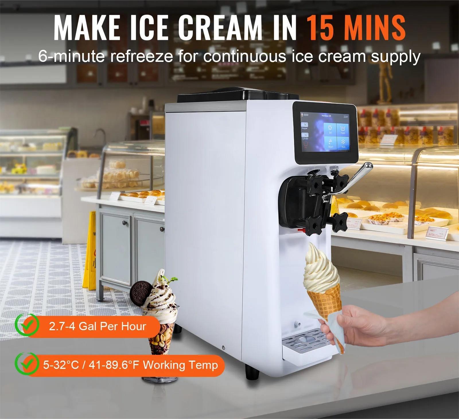 Commercial Soft Serve Ice Cream Machine Countertop Single Flavor